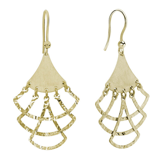 Gold Open Fan Earring