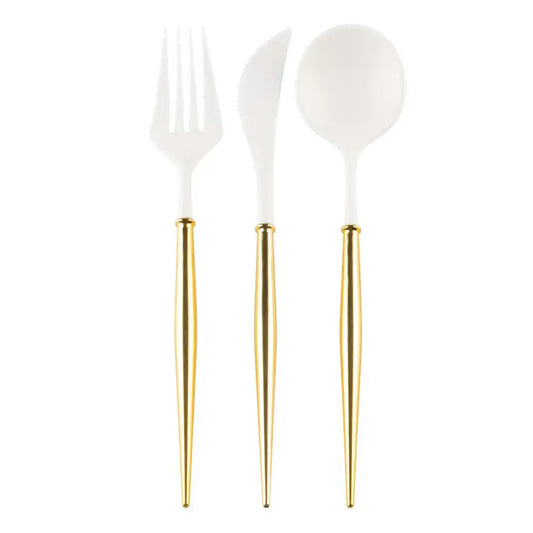 Bella Cutlery  Set | White + Gold