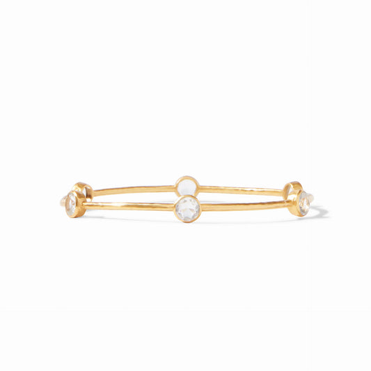 Milano Gold Bangle Bracelet | Clear Crystal Small