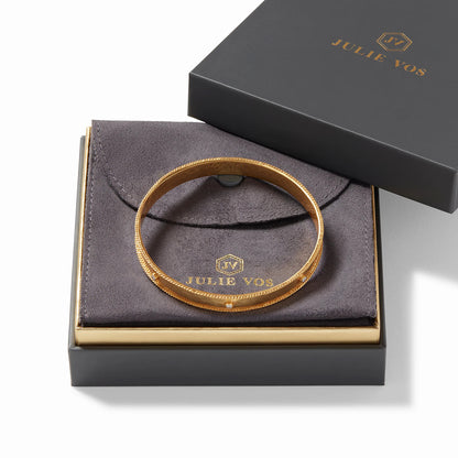 Savoy Gold Bangle Bracelet | Pearl Medium
