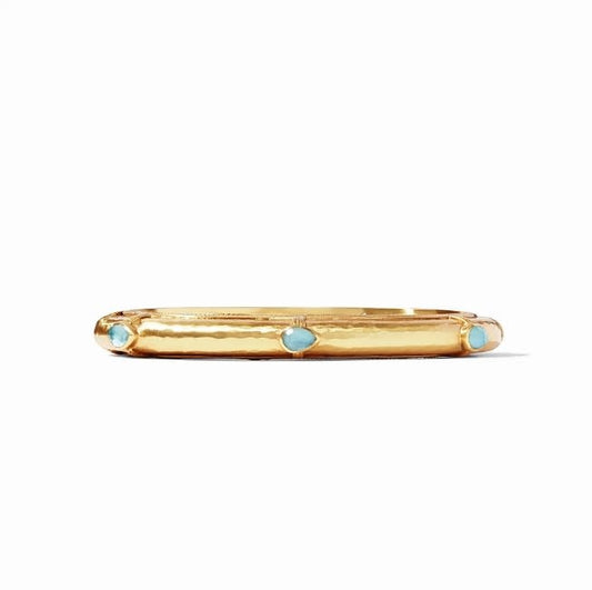 Avalon Hinge Bangle Gold Iridescent Bahamian Blue