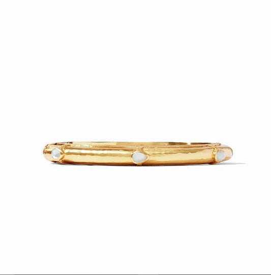 Avalon Hinge Bangle Bracelet | Iridescent Clear Crystal