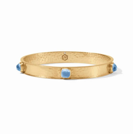 Catalina Stone Bangle | Iridescent Chalcedony Blue | S