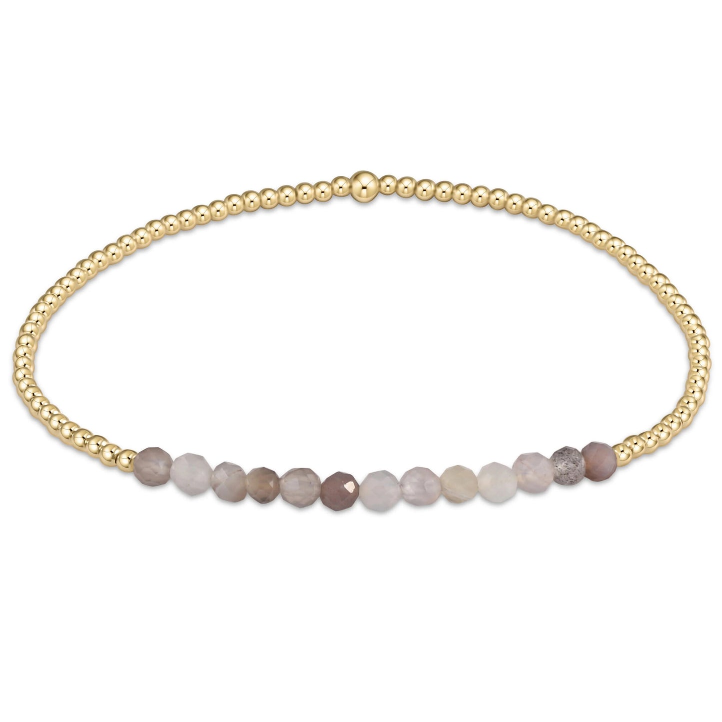 Gold Bliss 2mm Bead Bracelet Botswana Agate