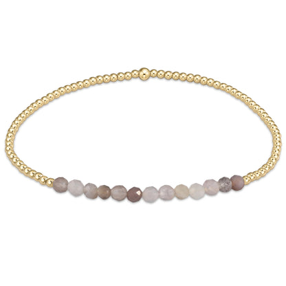 Gold Bliss 2mm Bead Bracelet Botswana Agate