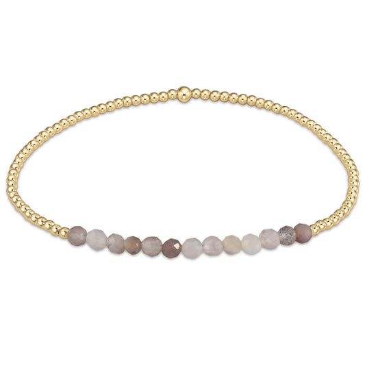 Gold Bliss 2mm Bead Bracelet Botswana Agate
