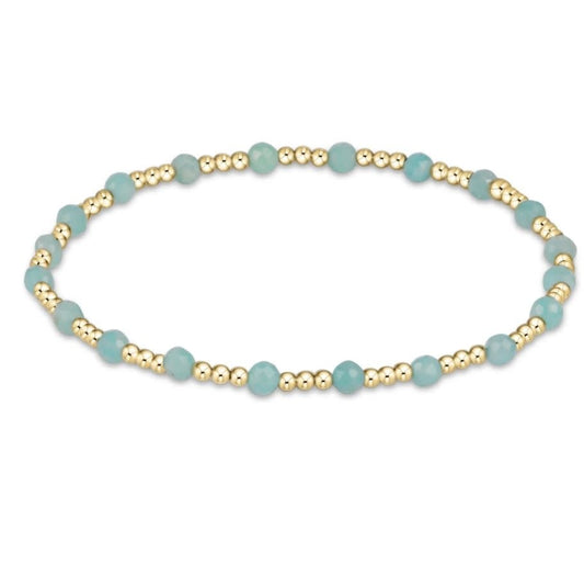 eNewton Gemstone Gold Sincerity 3mm Bead Bracelet | Amazonite