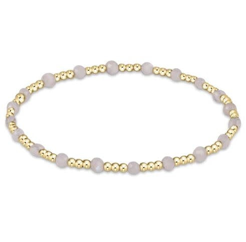 eNewton Gemstone Gold Sincerity 3mm Bead Bracelet | Moonstone