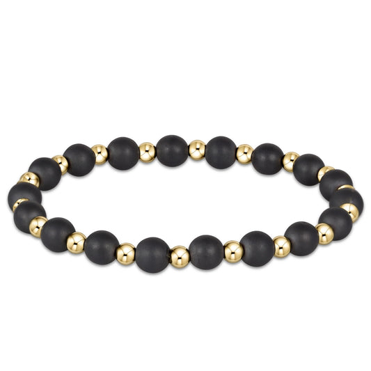 Grateful Pattern 6mm Bead Bracelet Lapis