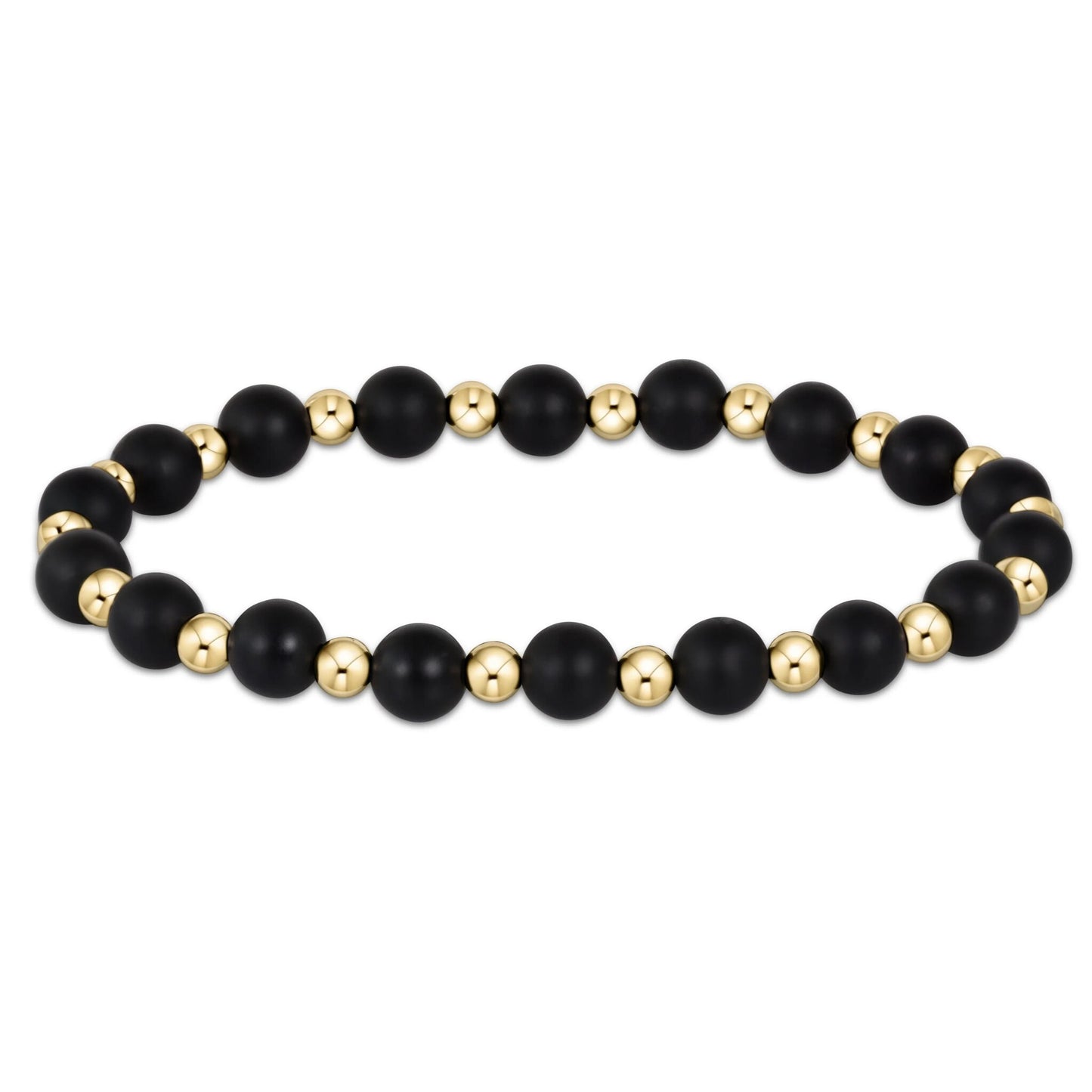 Grateful Pattern 6mm Bead Bracelet Matte Onyx