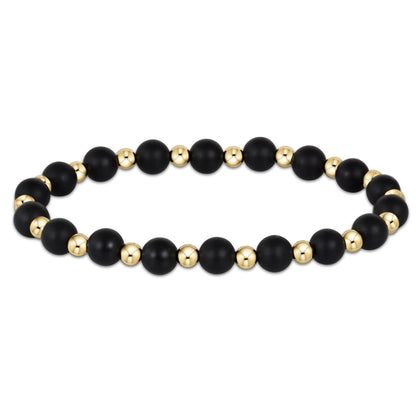 Grateful Pattern 6mm Bead Bracelet Matte Onyx