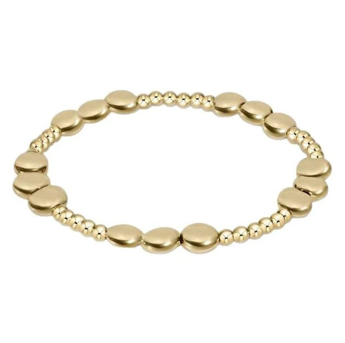 Honesty Joy Pattern Gold Bead Bracelet | 6mm
