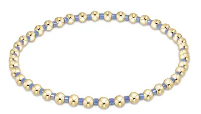 eNewton Hope Grateful 3mm Bead Bracelet | Bright Blue