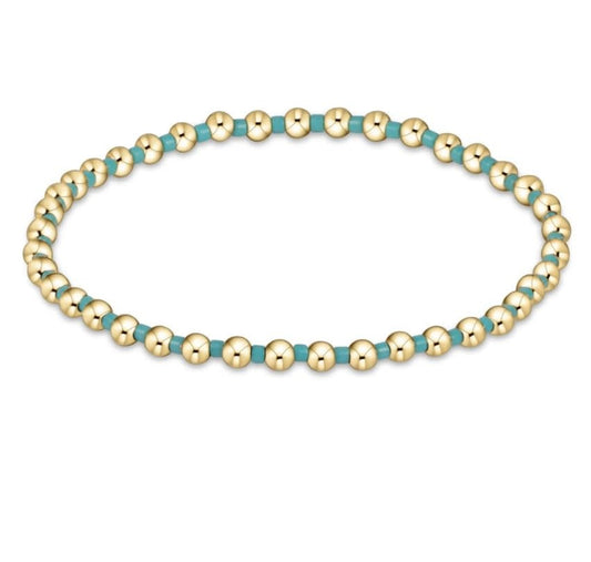 eNewton Hope Grateful 3mm Bead Bracelet | Turquoise