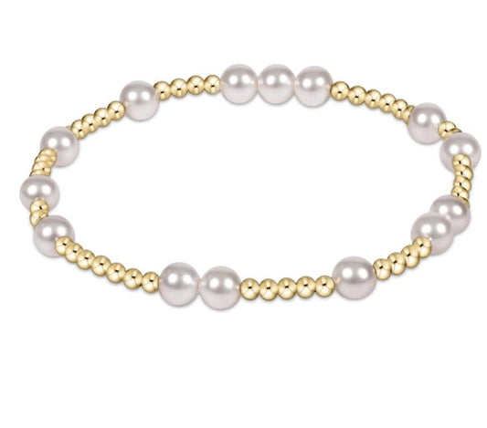 eNewton Hope Unwritten Pearl + Gold Bead Bracelet | 6mm