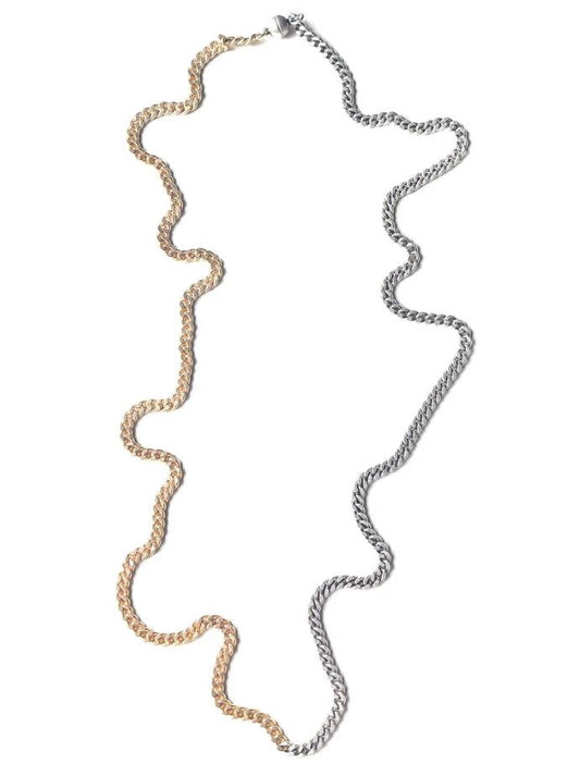 Biker Two-Tone Convertible Necklace Bracelet | Gold + Antique Silver