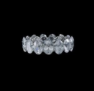 Diamondique Oval Eternity Travel Wedding Band Ring | S6 Silver