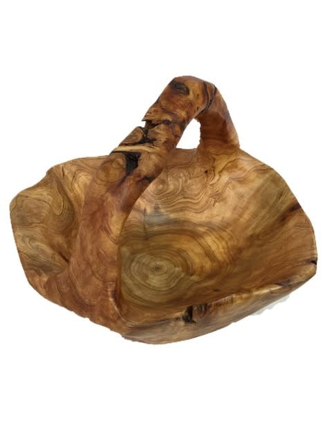 Root Wood Live Edge Handled Basket | Small
