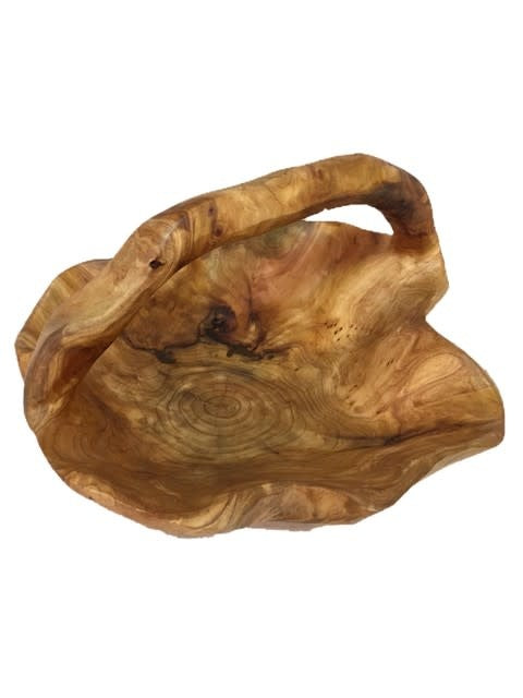 Root Wood Live Edge Handled Basket | Medium-Large