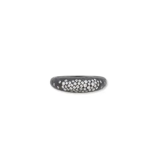 Boogie Oxidized Silver Ring w/Diamonds