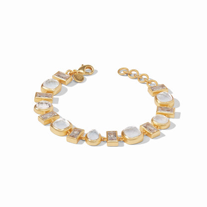 Antonia Gold Tennis Bracelet | Iridescent Clear Crystal