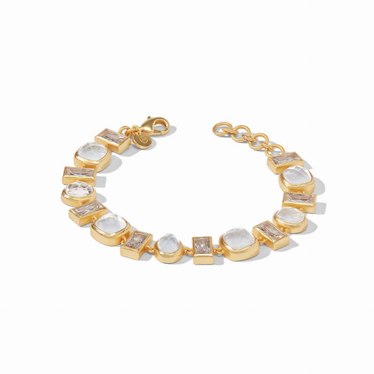Antonia Gold Tennis Bracelet | Iridescent Clear Crystal