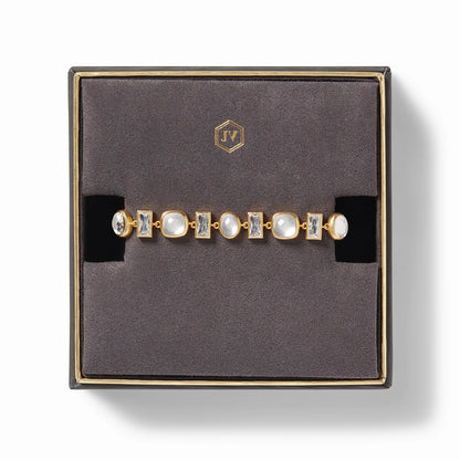Antonia Gold Tennis Bracelet | Iridescent Clear Crystal