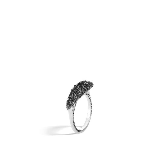 Classic Chain Ring With Black Sapphire and Black Spinel