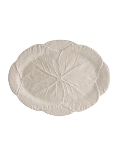Bordallo Pinheiro Cabbage Oval Serving Platter | Beige 17in
