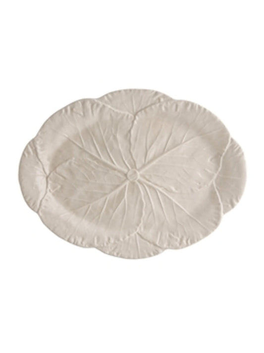 Bordallo Pinheiro Cabbage Oval Serving Platter | Beige 17in
