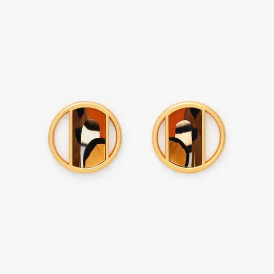 Brackish Kaycee Circle Feather Earrings