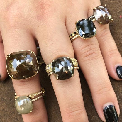 Sueno Black Sapphire Stack Ring
