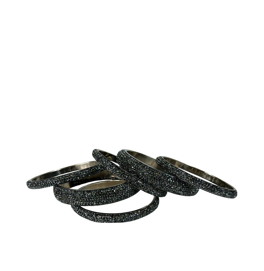 Sundar Bangles Bollywood Set of 3 | Black Crytal