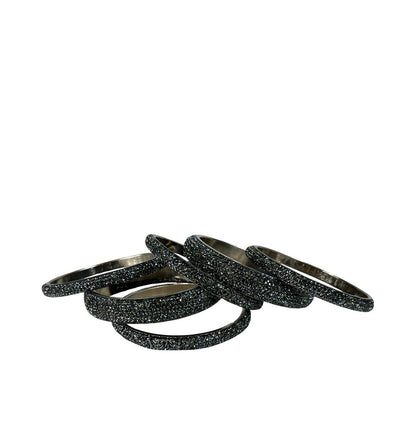 Sundar Bangles Bollywood Set of 3 | Black Crytal