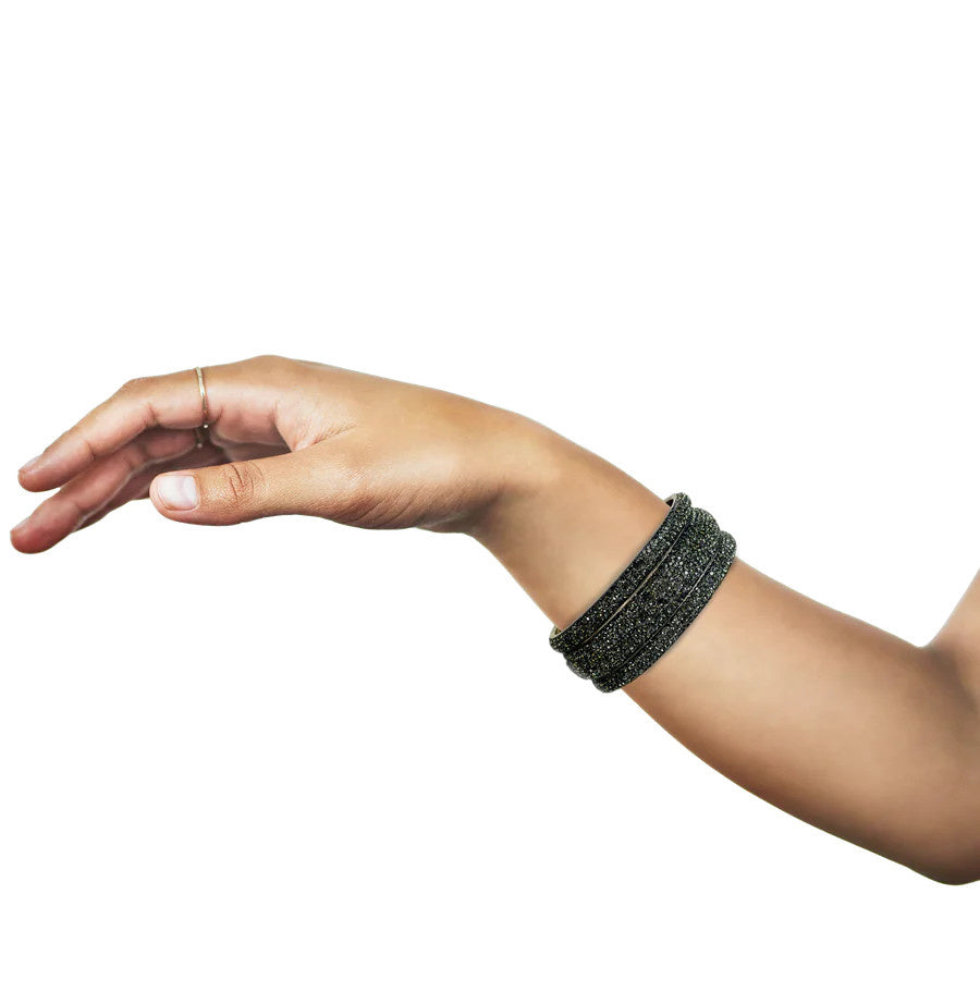 Sundar Bangles Bollywood Set of 3 | Black Crytal