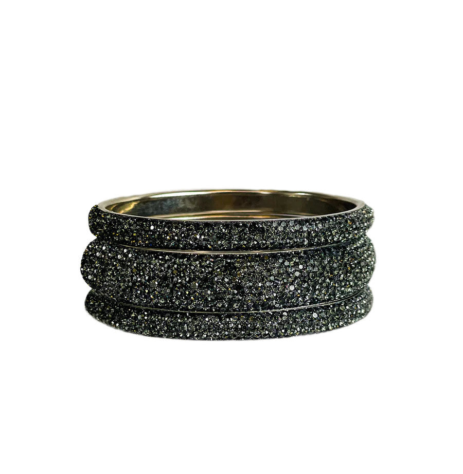 Sundar Bangles Bollywood Set of 3 | Black Crytal
