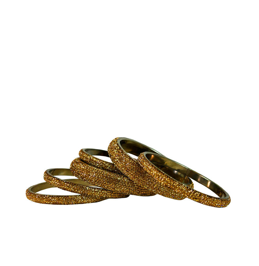 Sundar Bangles Bollywood Set of 3 | Gold Crystal