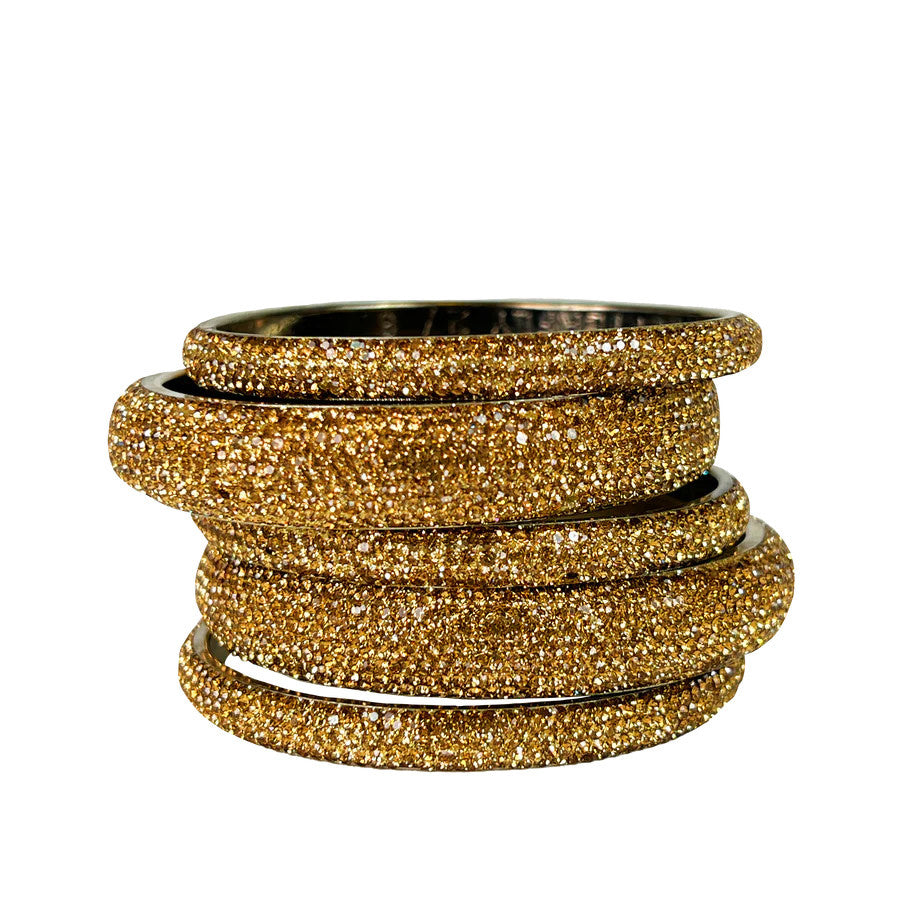 Sundar Bangles Bollywood Set of 3 | Gold Crystal