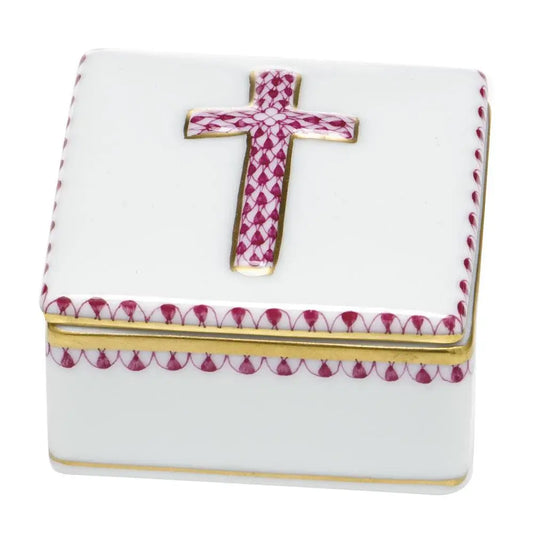 Herend Prayer Box | 2in Raspberry