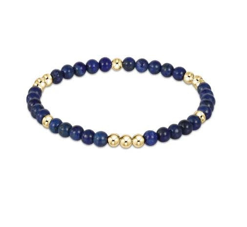 Worthy Pattern 3mm Bead Bracelet | Lapis