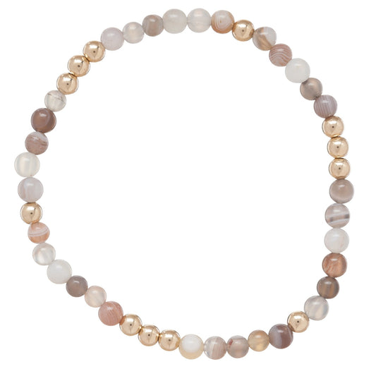 4mm Worthy Bead Agate Bracelet