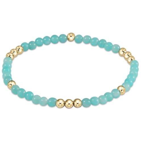 Worthy Pattern 4mm Bead Bracelet - Amazonite