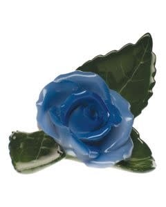 Herend Rose on Leaf | 3in Blue