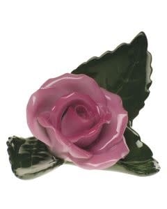 Herend Rose on Leaf | 3in Pink