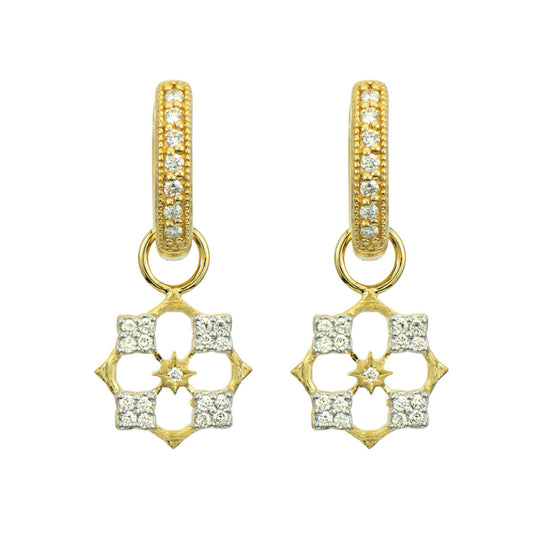Moroccan Flower Diamond Earring Charms | .16c 18k YG