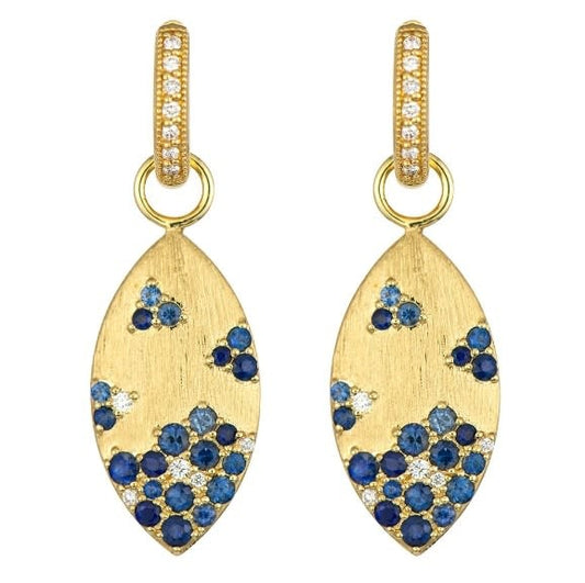 Blue Sapphire Confetti Earring Charms | 18k Yellow Gold