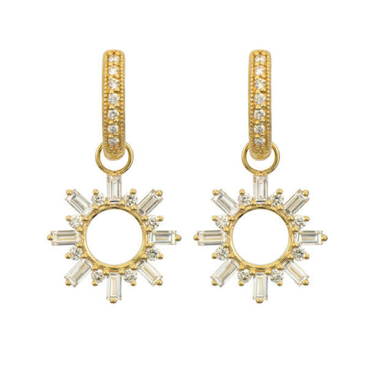 Lisse Diamond Baguette Sunburst Earring Charms | 1.05c 18k Yellow Gold