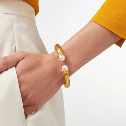 Flora Demi Gold Cuff Bracelet | Pearl