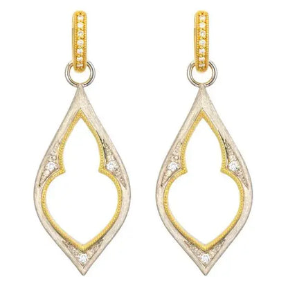 Open Moroccan Diamond Earring Charms | 18k Mixed Metal