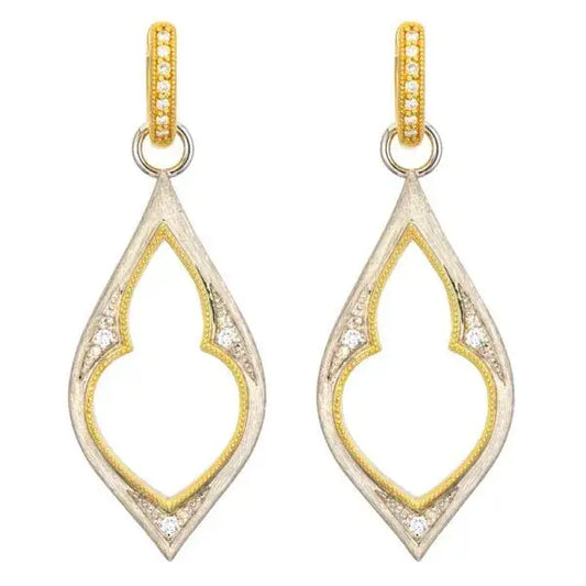 Open Moroccan Diamond Earring Charms | 18k Mixed Metal